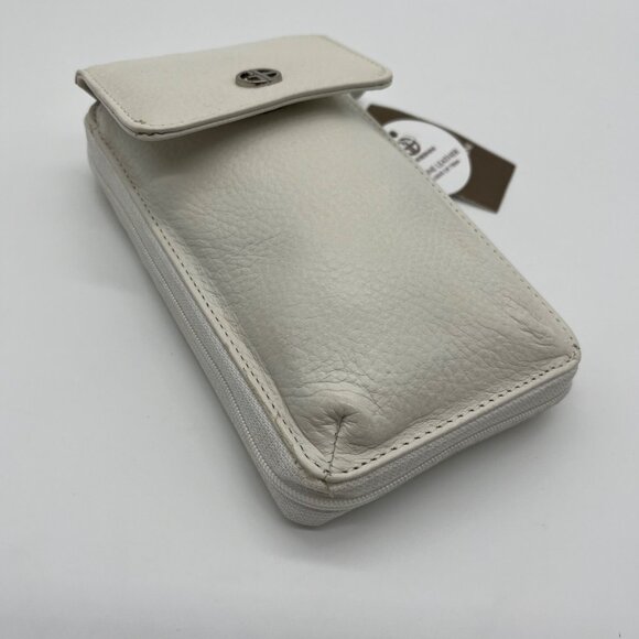 Giani Bernini White Softy Leather Tech Crossbody Bag - Picture 9 of 12